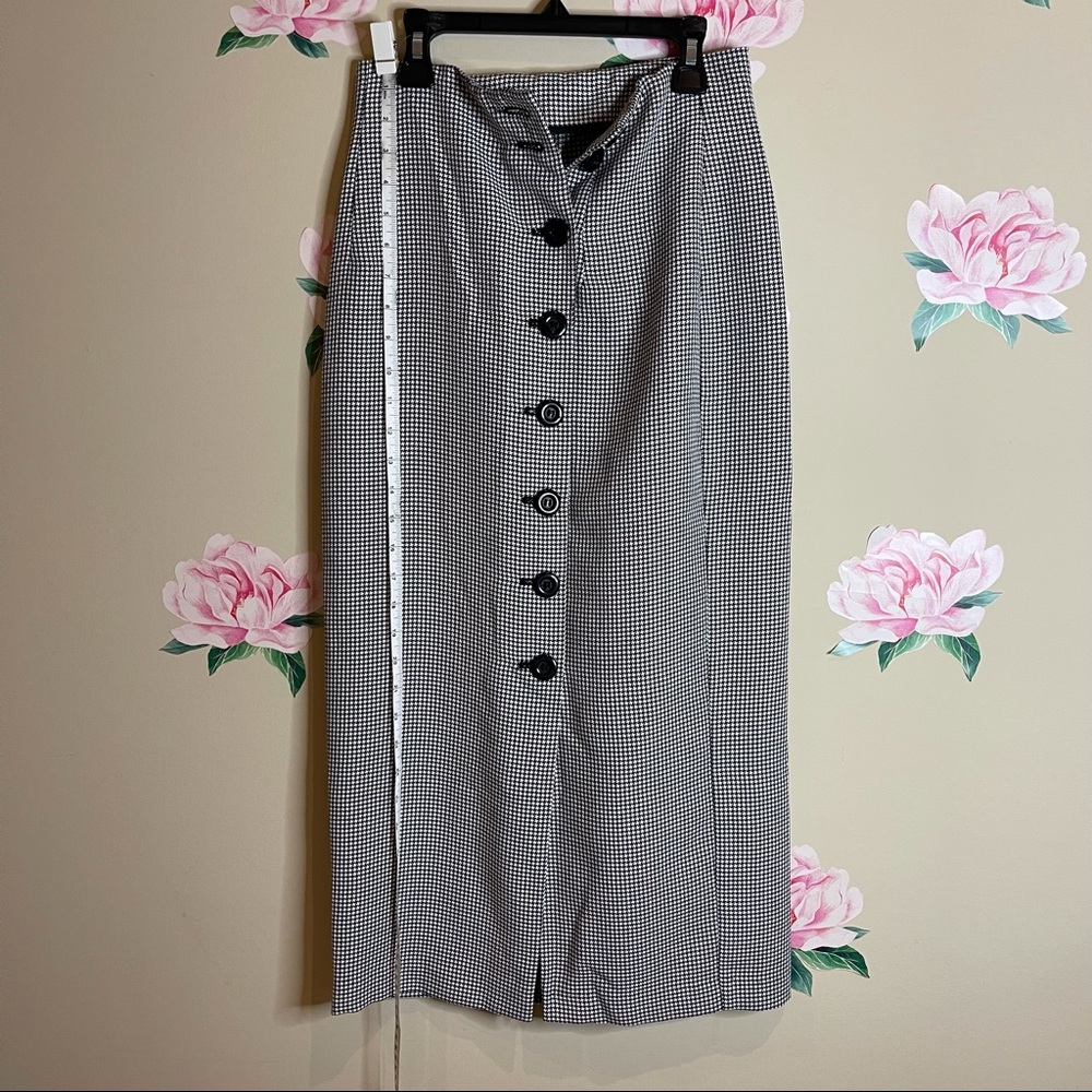 Checked Pattern Midi Skirt -R-11 - Picture 5 of 9